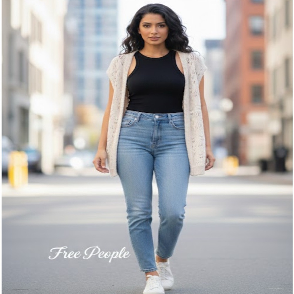 Free People beige Women's oversized vest